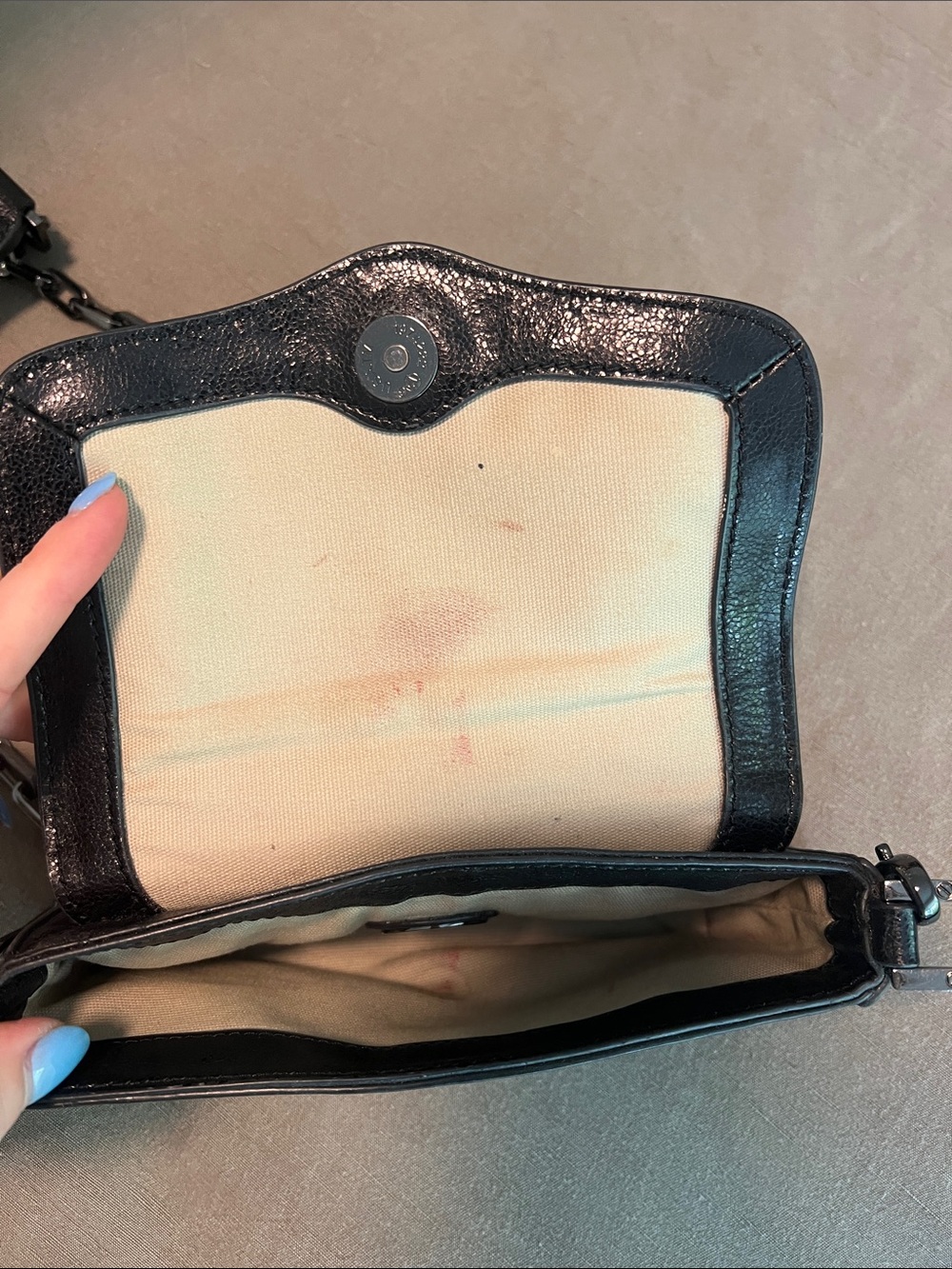 Tory Burch Black Leather Crossbody with Chain Strap - Picture 6 of 7